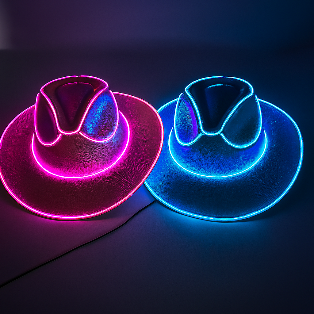 neon glowing party hat